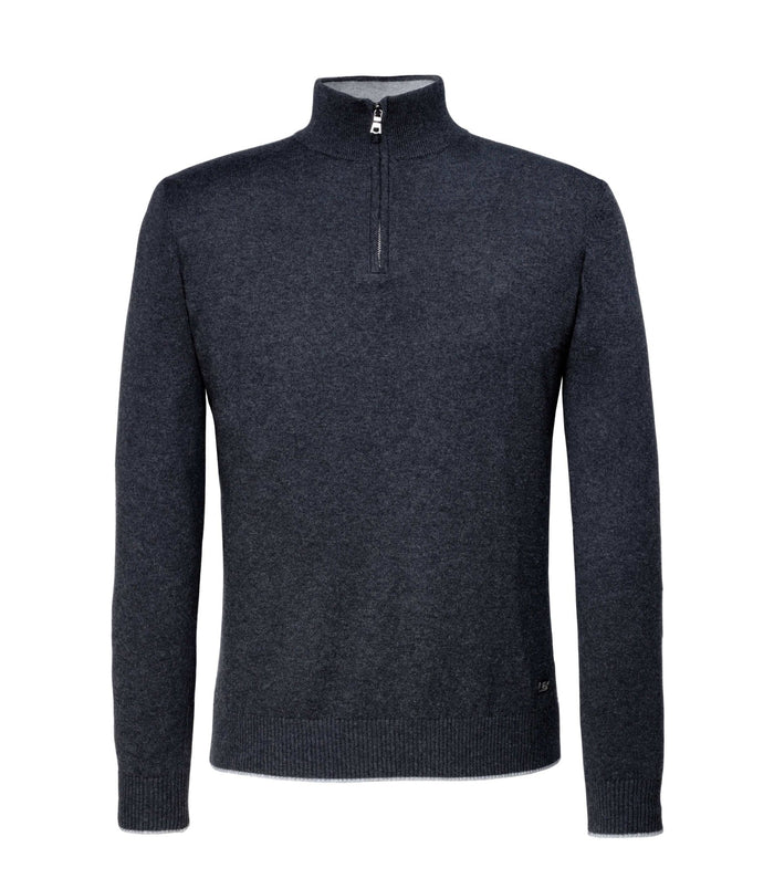 Izac Pull Col Zippé Anthracite "Lancelot"