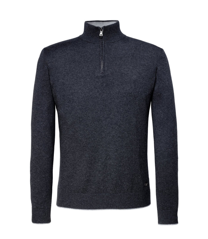 izac Pull col zippé anthracite "Lancelot"