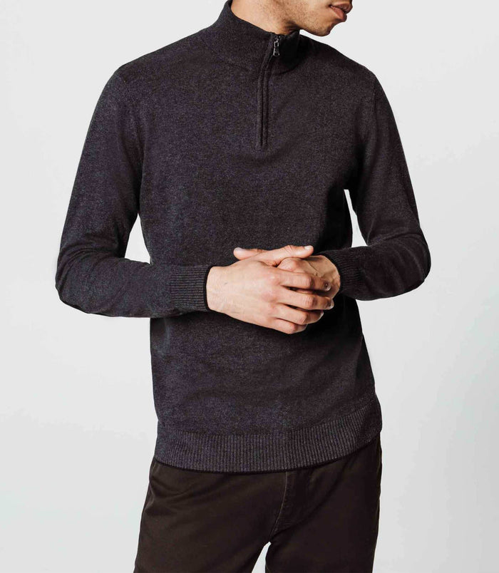 izac Pull col zippé anthracite