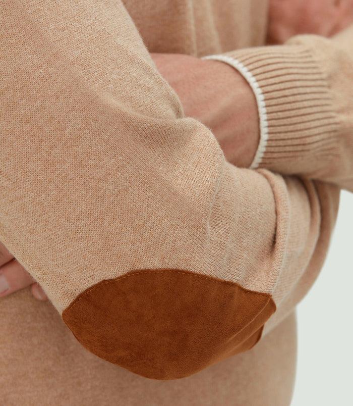 Izac Pull Col Zippé Beige Chiné "Lancelot"