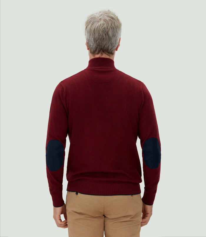 Izac Pull Col Zippé Bordeaux "Lancelot"