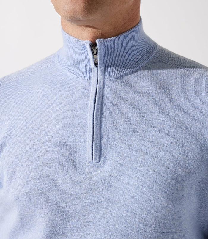 Izac Pull Col Zippé Camionneur Bleu Ciel