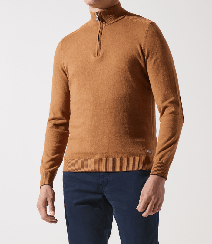 Izac Pull Col Zippé Camionneur Camel