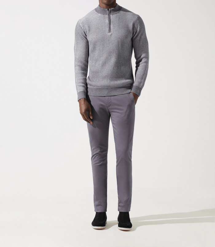 Izac Pull Col Zippé Camionneur Gris