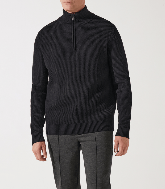 Izac Pull Col Zippé Camionneur Noir