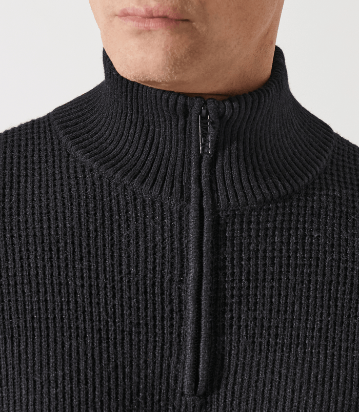 Izac Pull Col Zippé Camionneur Noir