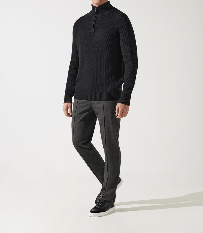 izac Pull col zippé camionneur noir