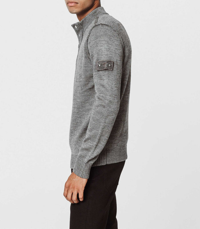 Izac Pull Col Zippé Gris Moyen