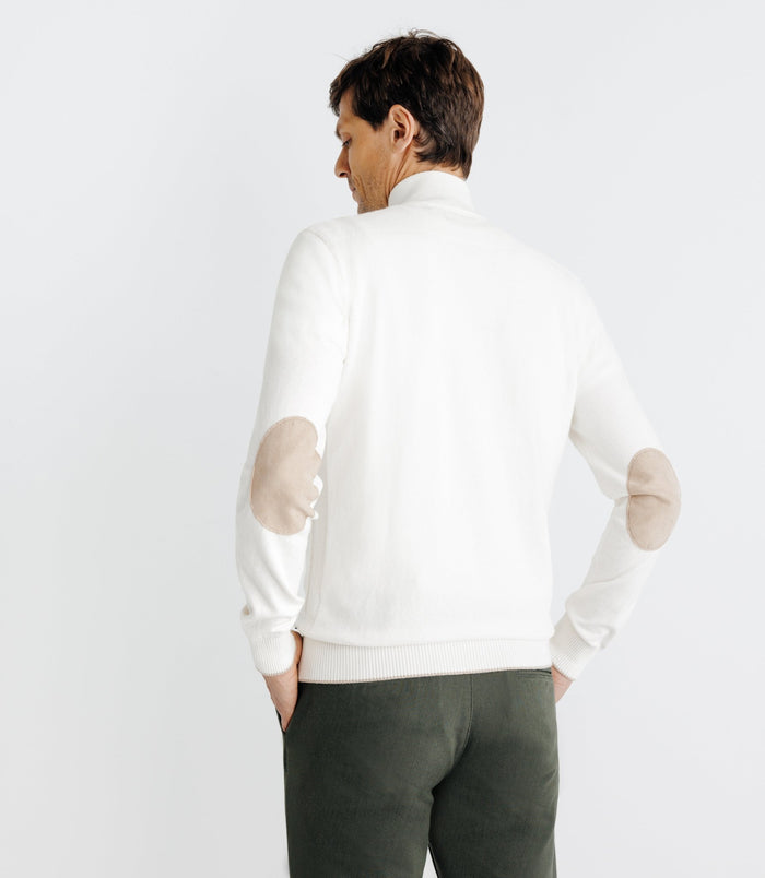 Izac Pull Coton/cachemire Col Zippé écru