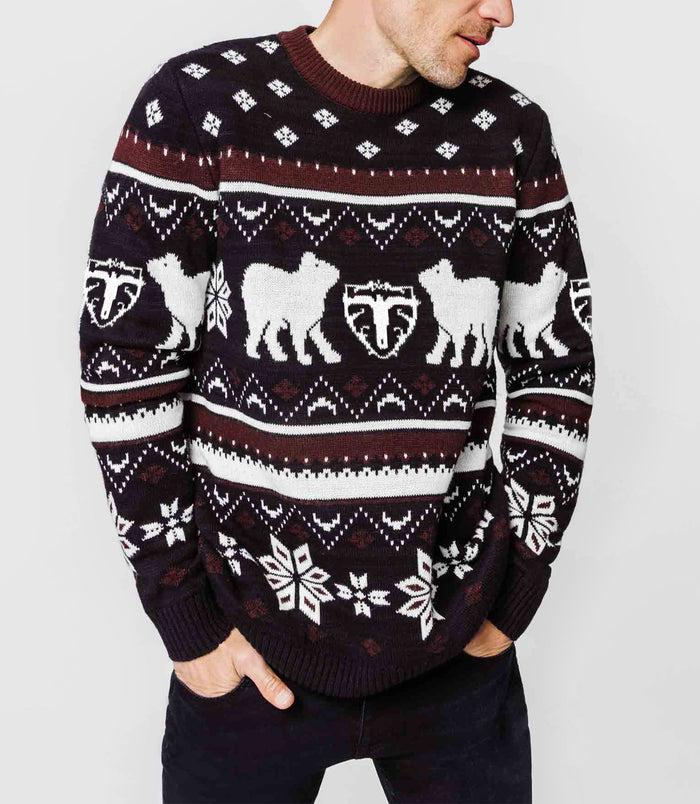 Izac Pull De Noël Jacquard Marine "Mourson"