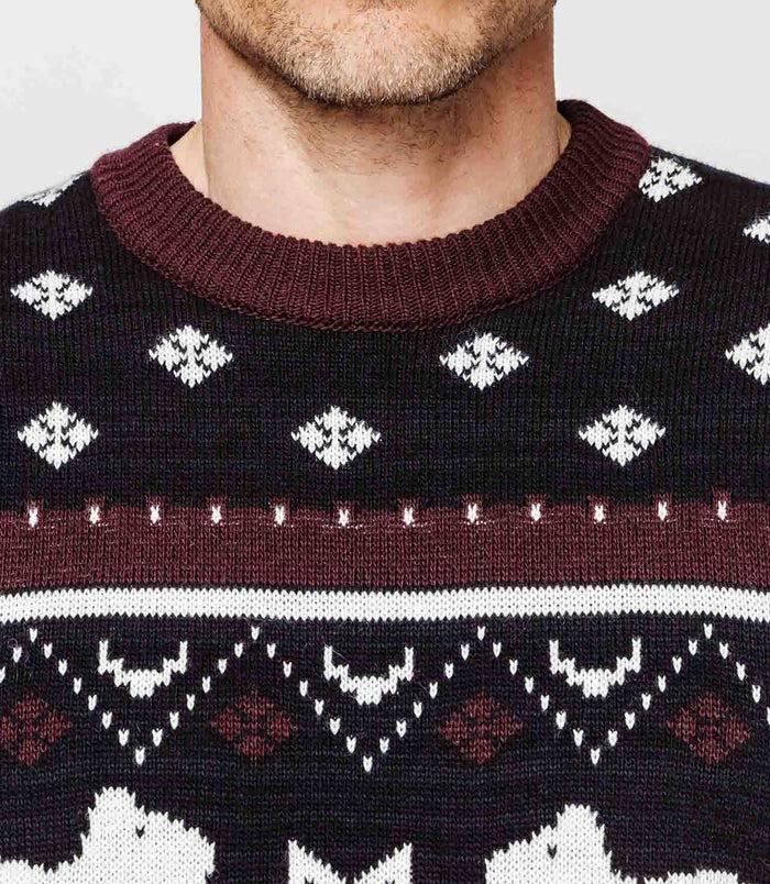 izac Pull de Noël jacquard marine "Mourson"