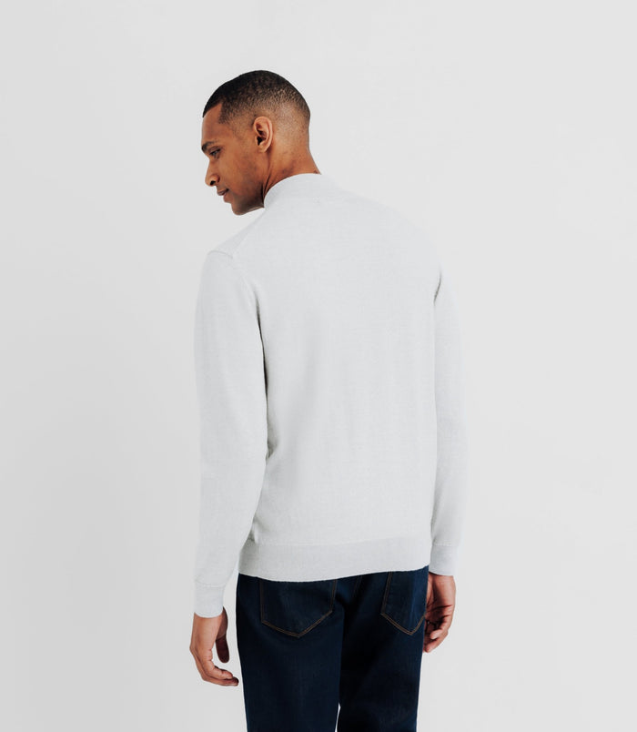 Izac Pull En Laine Mérinos Avec Demi Zip Gris
