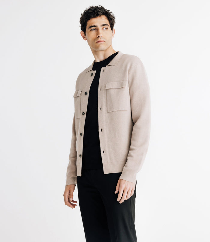 Izac Pull En Laine Mérinos Beige