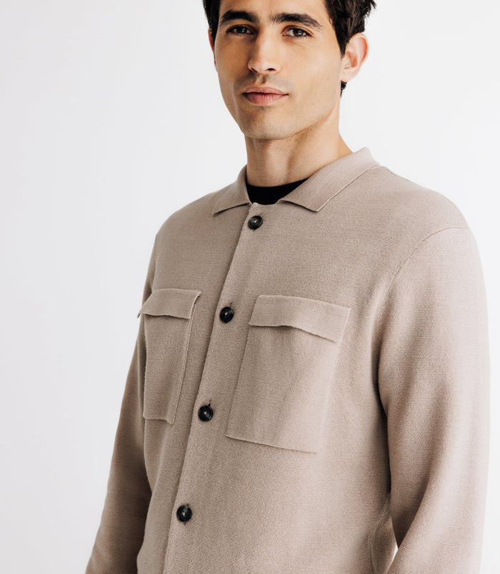 Izac Pull En Laine Mérinos Beige