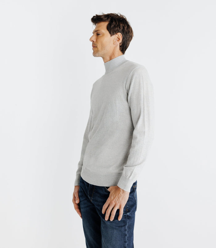 Izac Pull En Laine Mérinos Col Cheminée Gris