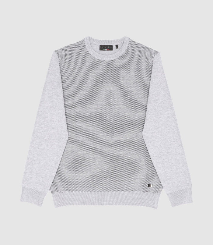 izac Pull en laine mérinos gris BORIS