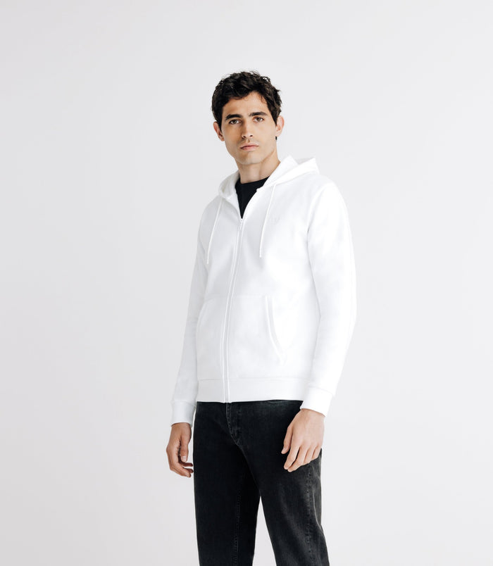 Izac Pull Gilet à Capuche Blanc