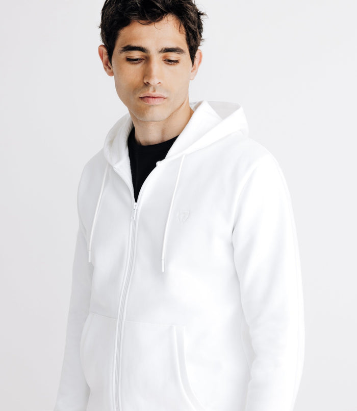 Izac Pull Gilet à Capuche Blanc