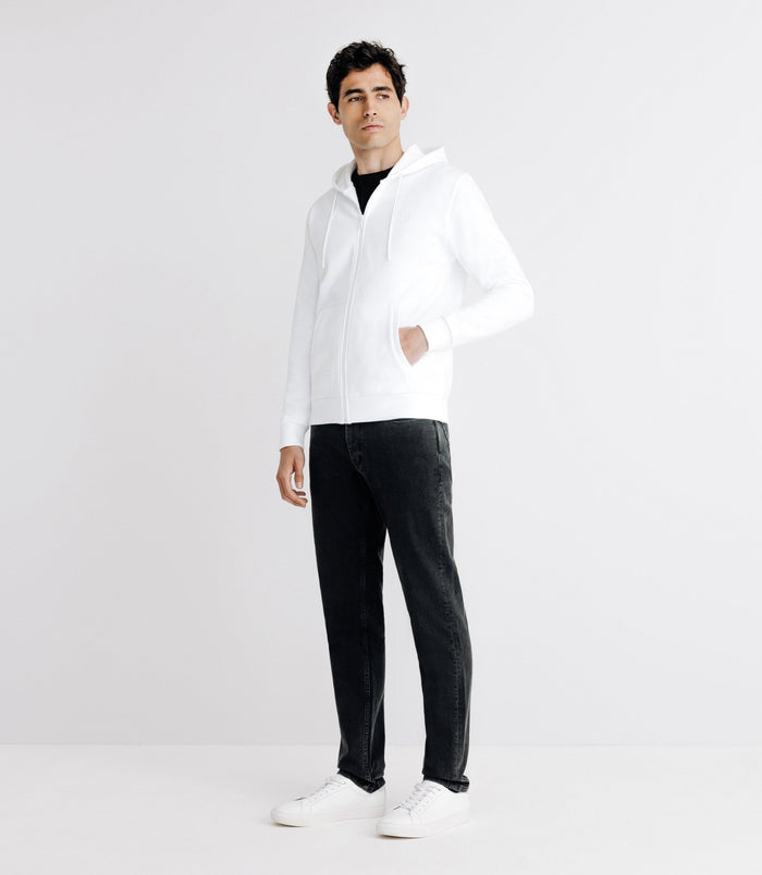 izac Pull gilet à capuche blanc