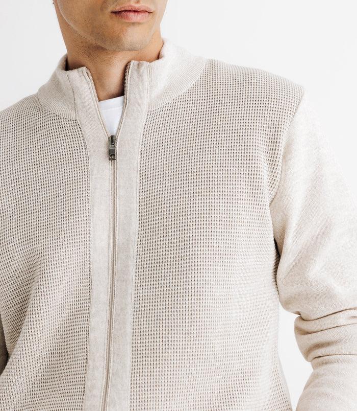 Izac Pull Gilet Col Montant Beige