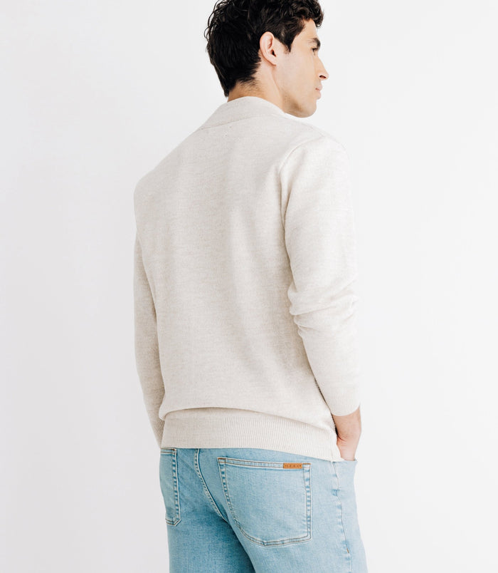 Izac Pull Gilet Col Montant Beige