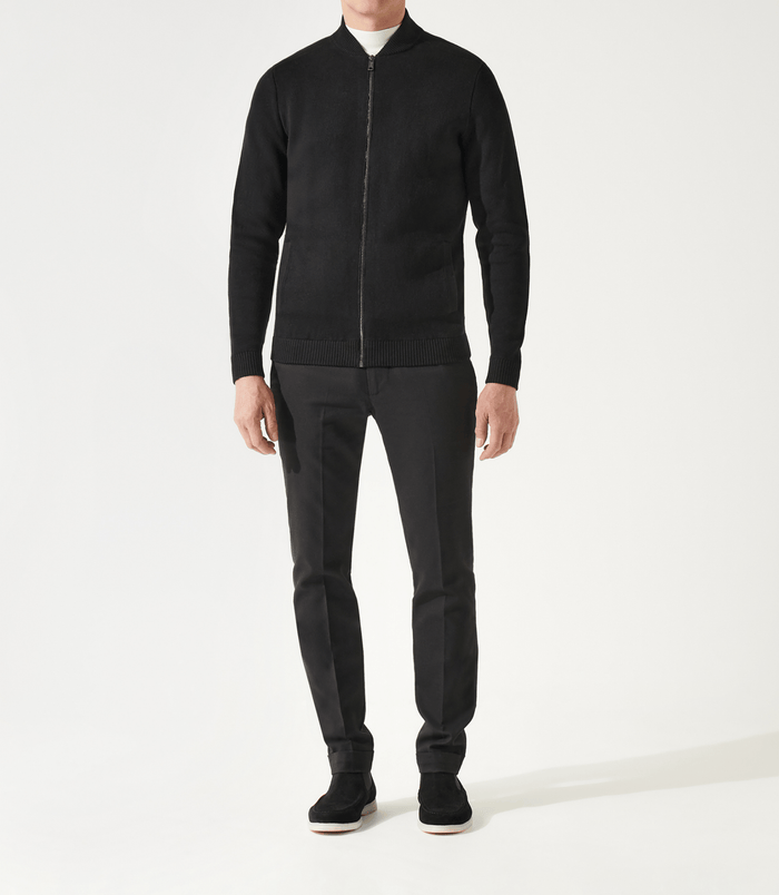 izac Pull gilet zippé col teddy noir