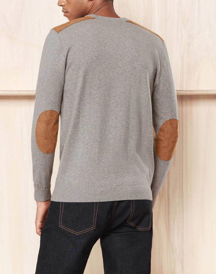 Izac Pull Gris Coudières Camel