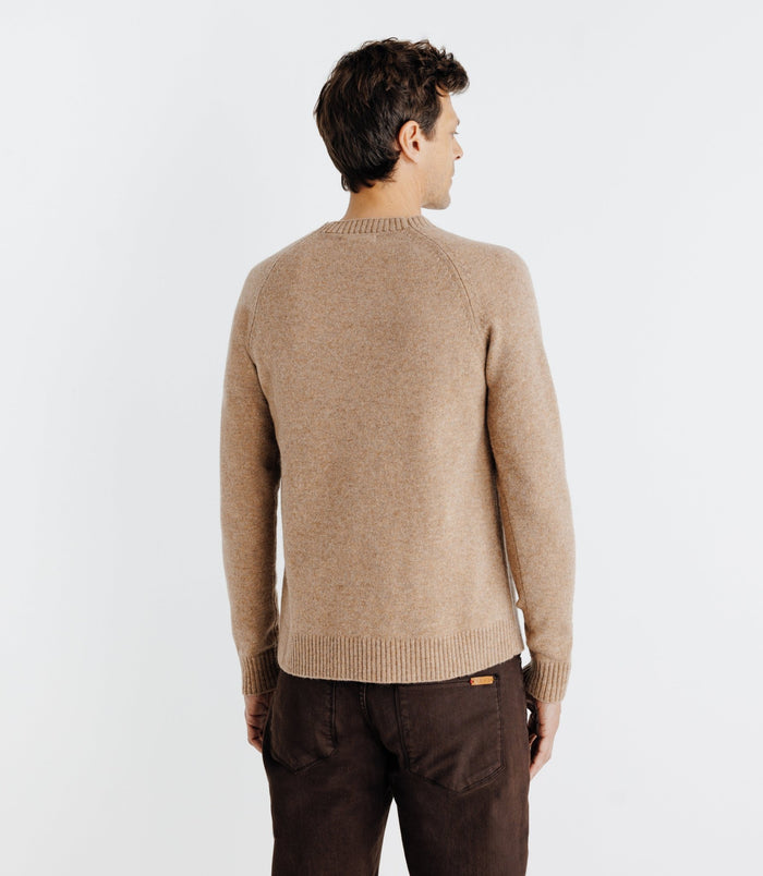 Izac Pull Lambswool Col Rond Camel
