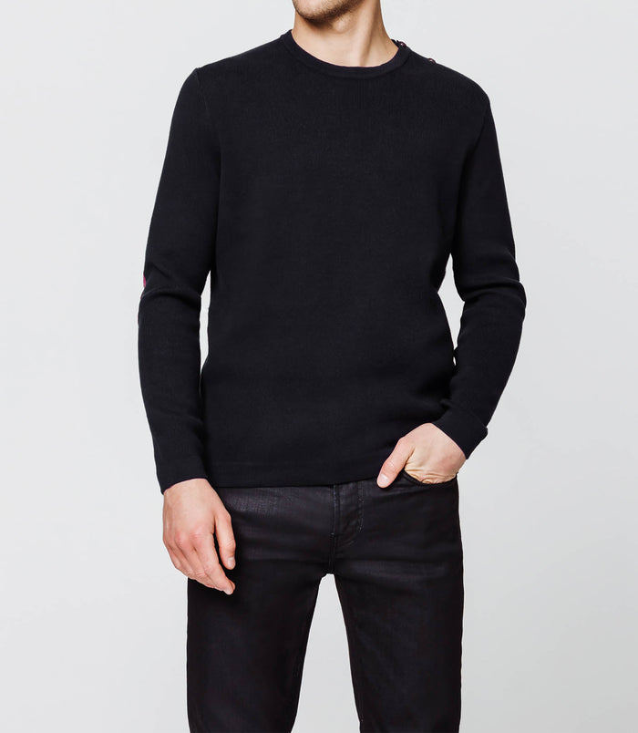 Izac Pull Marine Coudieres Suede