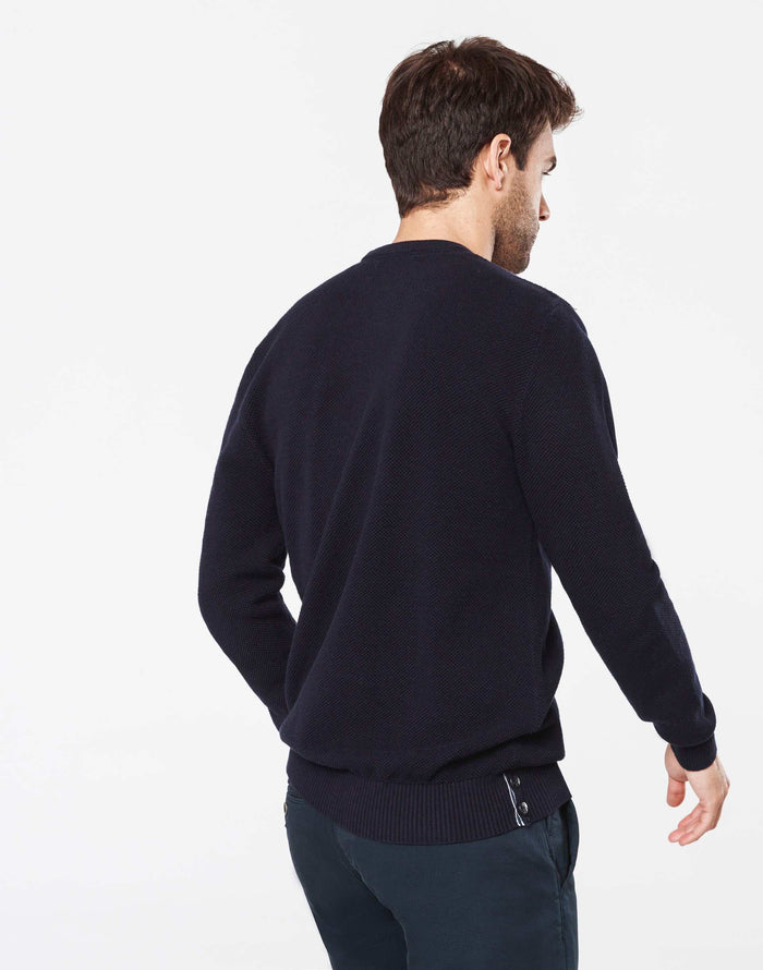 Izac Pull Marine épaule Zippée