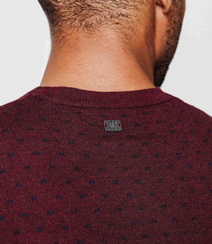 Izac Pull Motif All Over Bordeaux