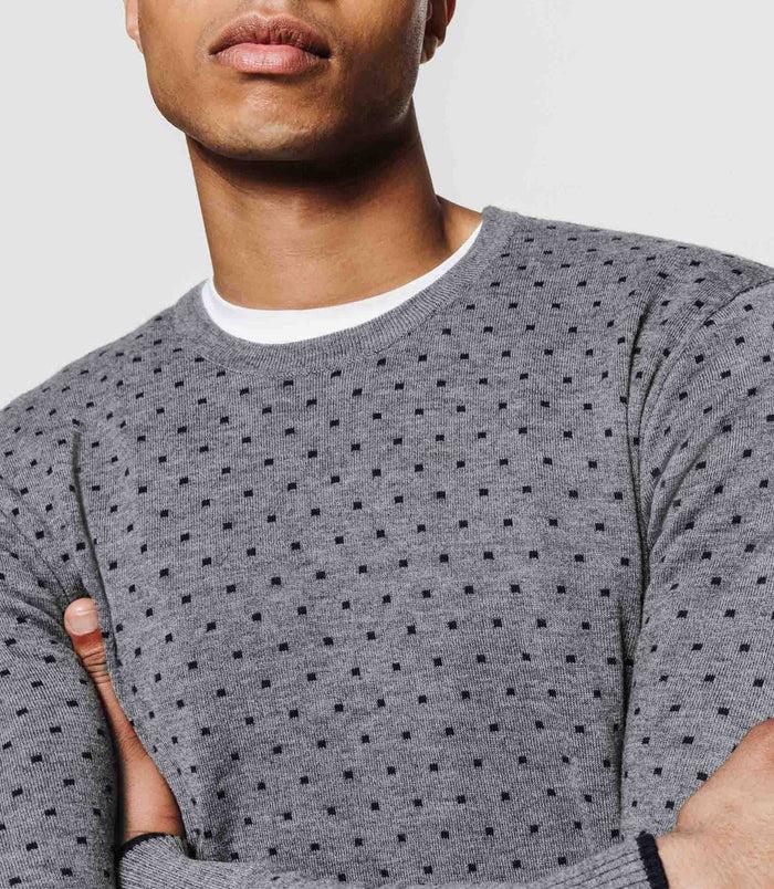 Izac Pull Motif All Over Gris