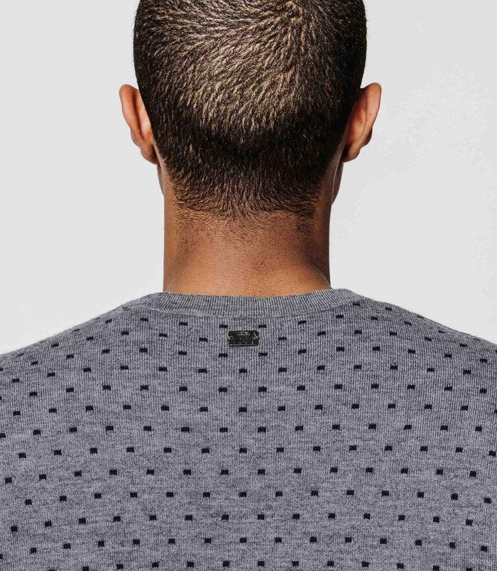 Izac Pull Motif All Over Gris