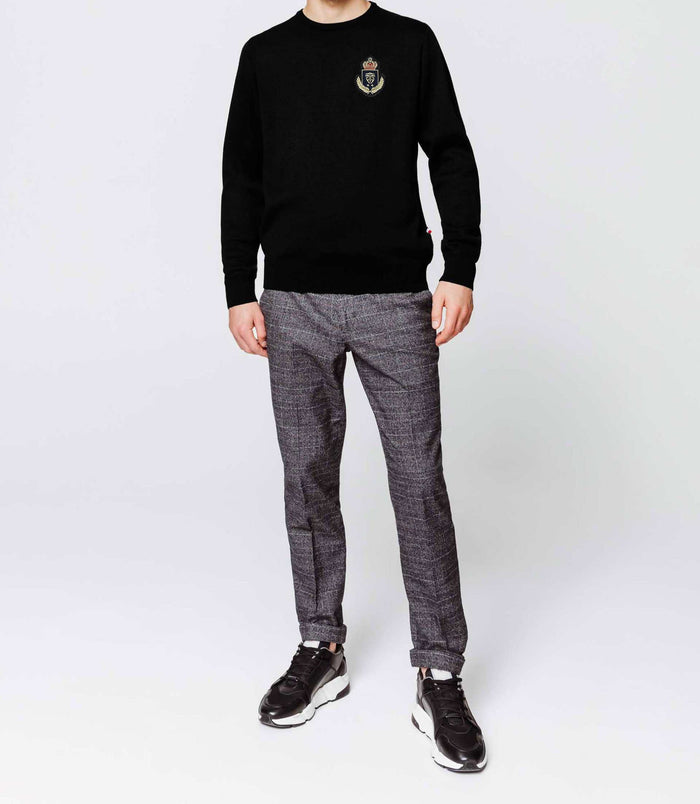 izac Pull noir blason poitrine