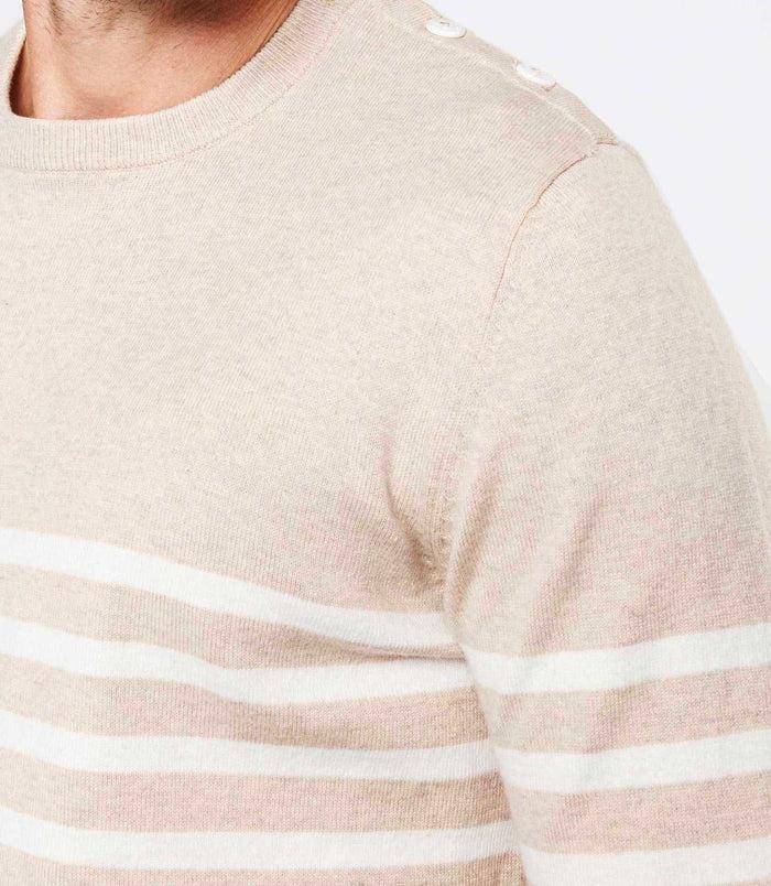 Izac Pull Rayé Beige/écru