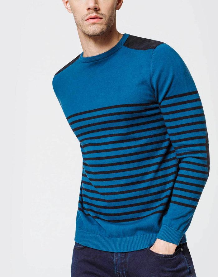 izac Pull Rayé Bleu