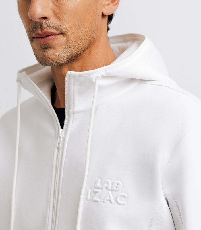 Izac Pull Sweat à Capuche Blanc