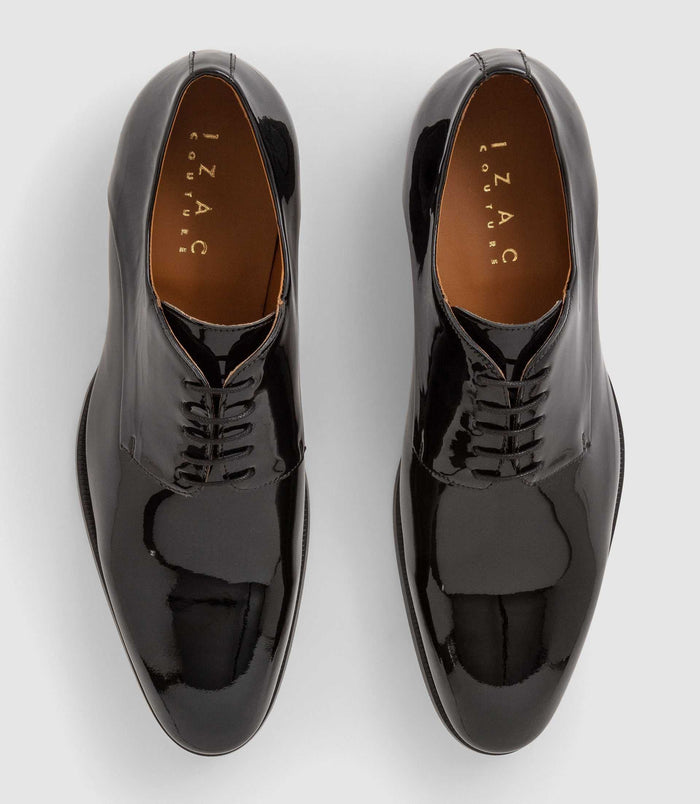 Izac Richelieu Couture Cuir Vernis Noir "Cirillo"