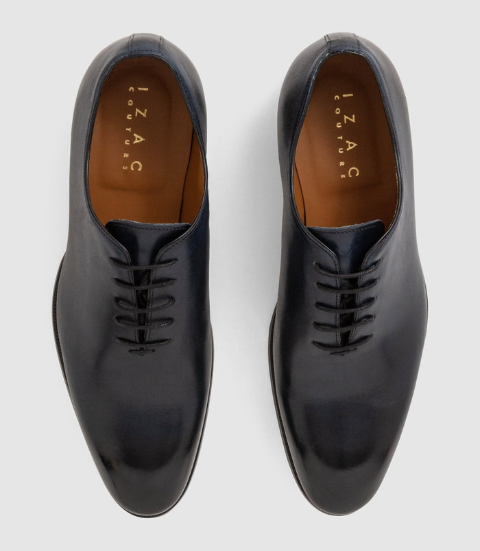 Izac Richelieu Couture En Cuir Marine "Cornelio"