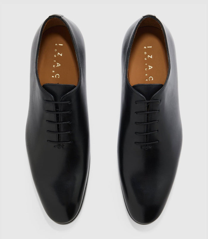 Izac Richelieu Couture En Cuir Noir "Edmondo"