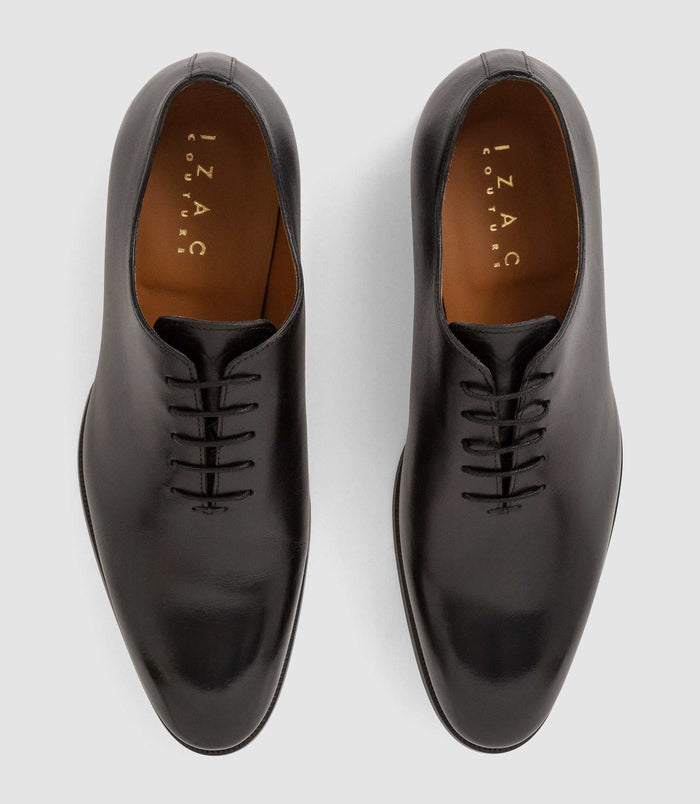 Izac Richelieu Couture En Cuir Noir OTHELLO