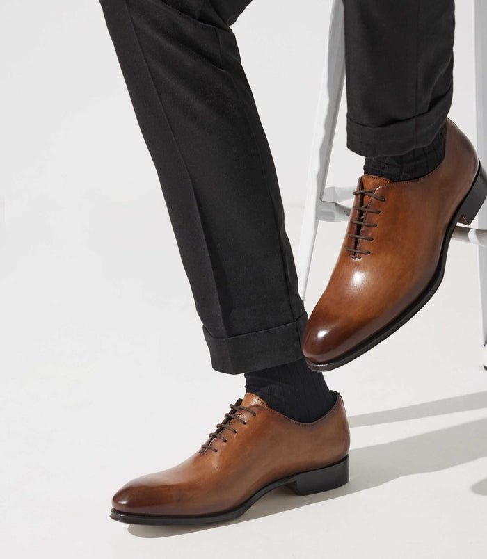 izac Richelieu en cuir marron clair