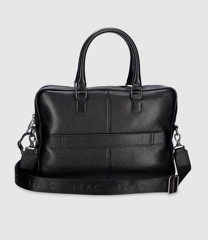 Izac Sac Business En Cuir Noir WALLAS