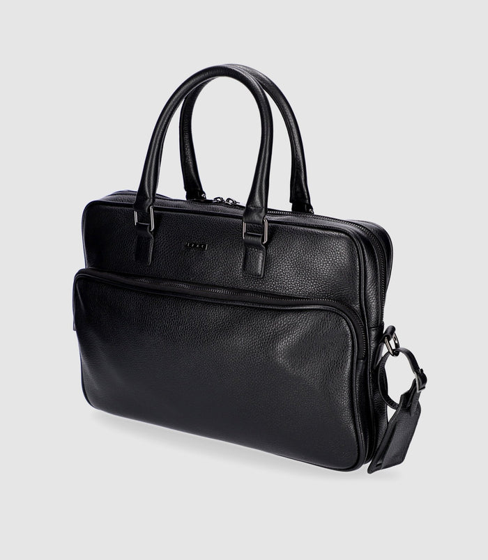 Izac Sac Business En Cuir Noir WALLAS
