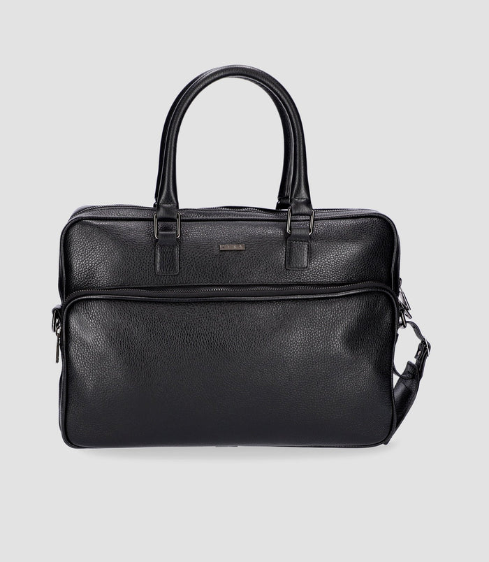 izac Sac business en cuir noir WALLAS