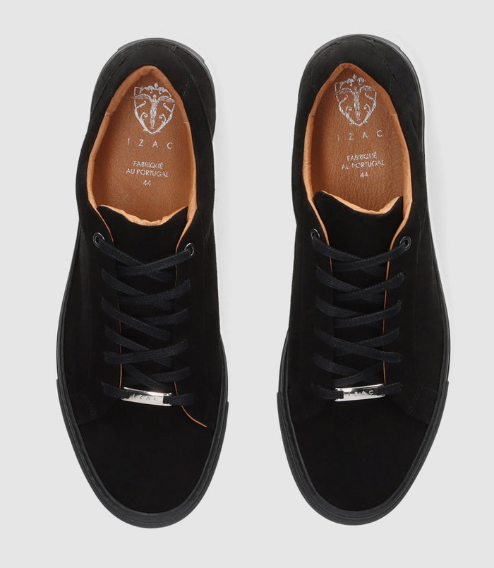 Izac Sneakers Basses En Cuir Noir OLGA