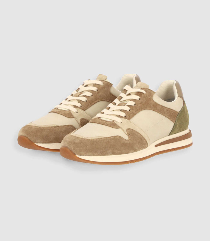 izac Sneakers beige et kaki