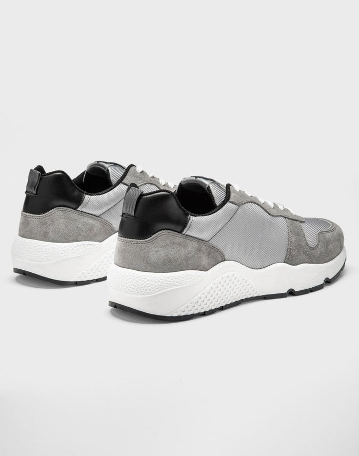 Izac Sneakers Cuir Et Textile Gris "Emilio"