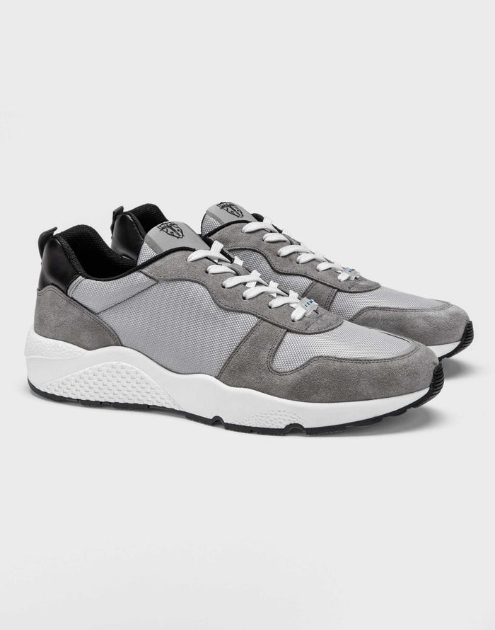 Izac Sneakers Cuir Et Textile Gris "Emilio"