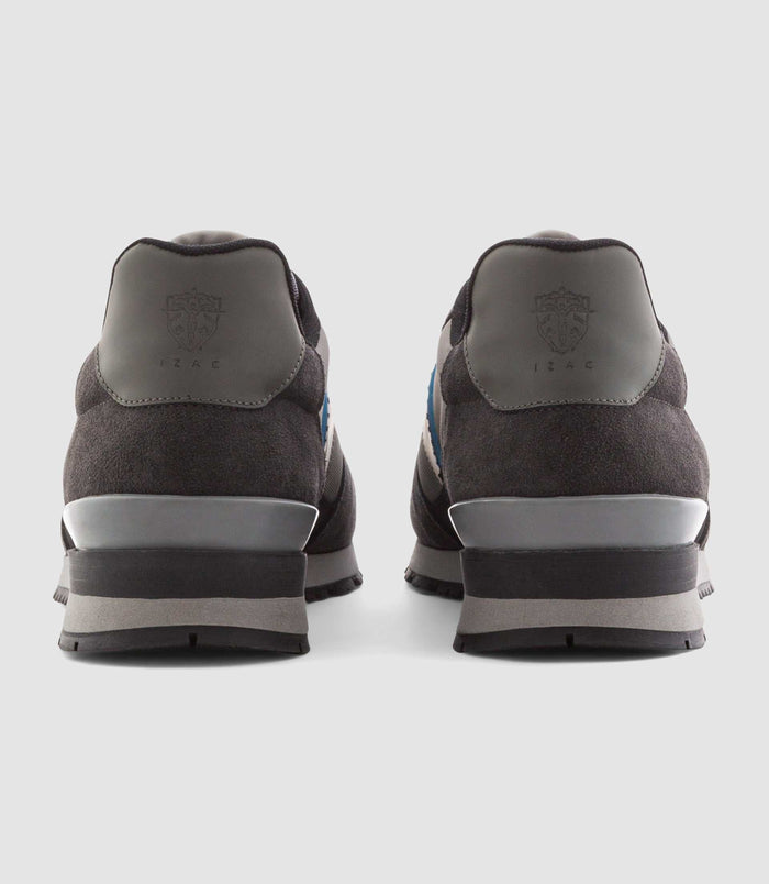 Izac Sneakers Cuir Et Textile Grise "Emeric"